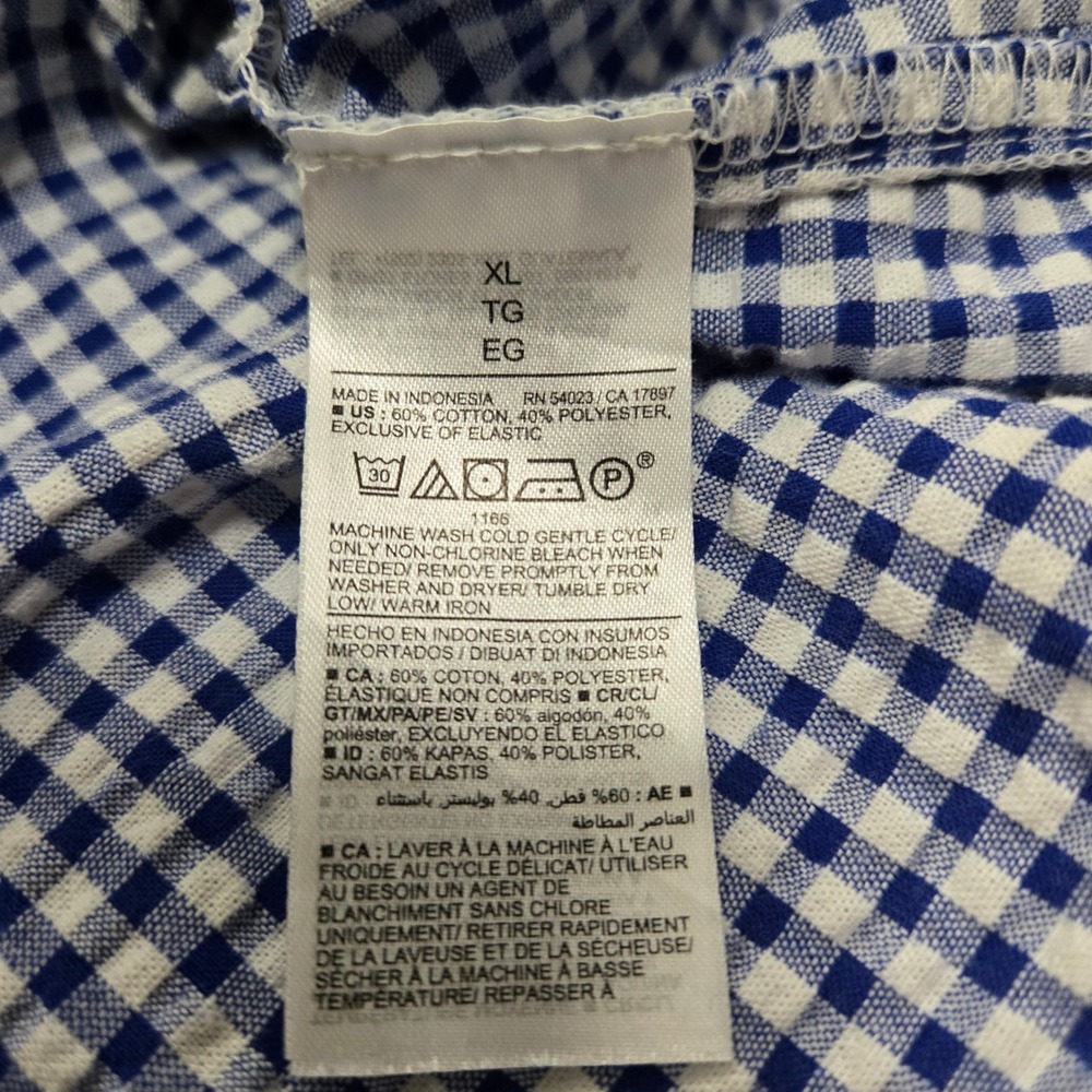 Old Navy Blue Gingham Puff Sleeve Smocked Back Mini Dress with Pockets XL - Picture 7 of 10